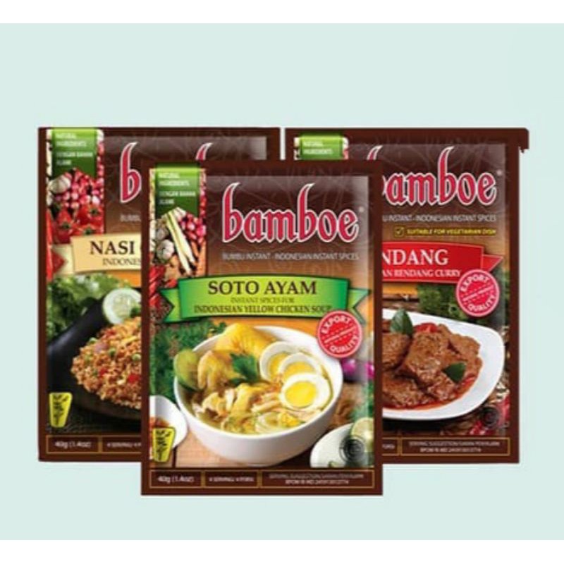 

Bamboe Bumbu 80gr (Bumbu Soto Ayam/ Nasi Goreng / Rendang)