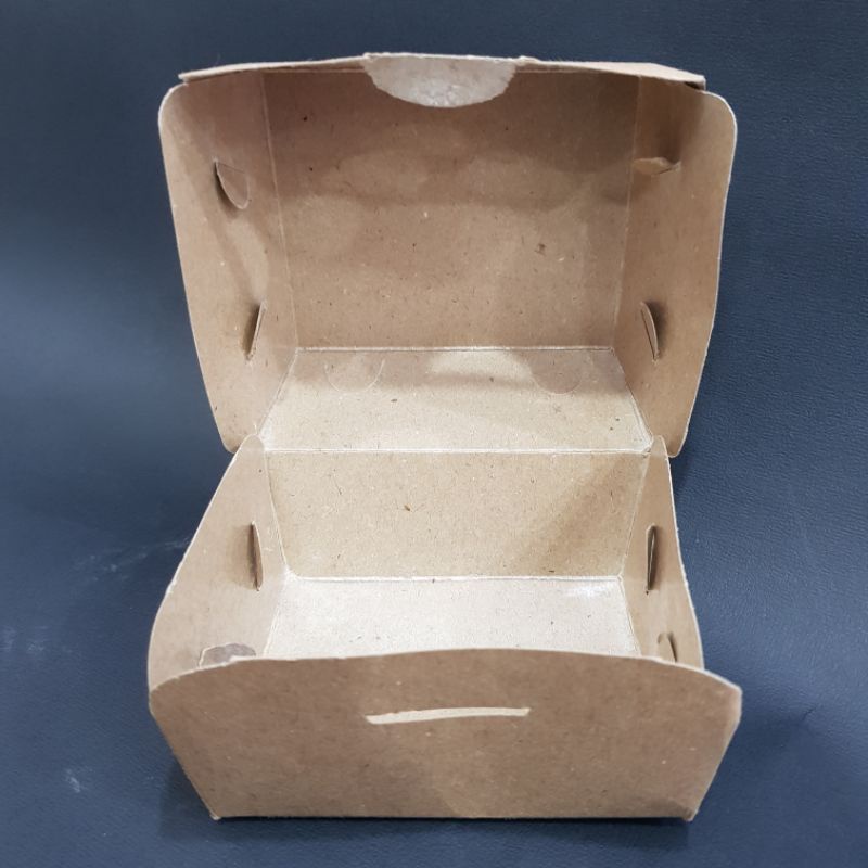 

Box Burger/Dimsum Full laminasi Coklat 10x8,5x8 (10 pcs)