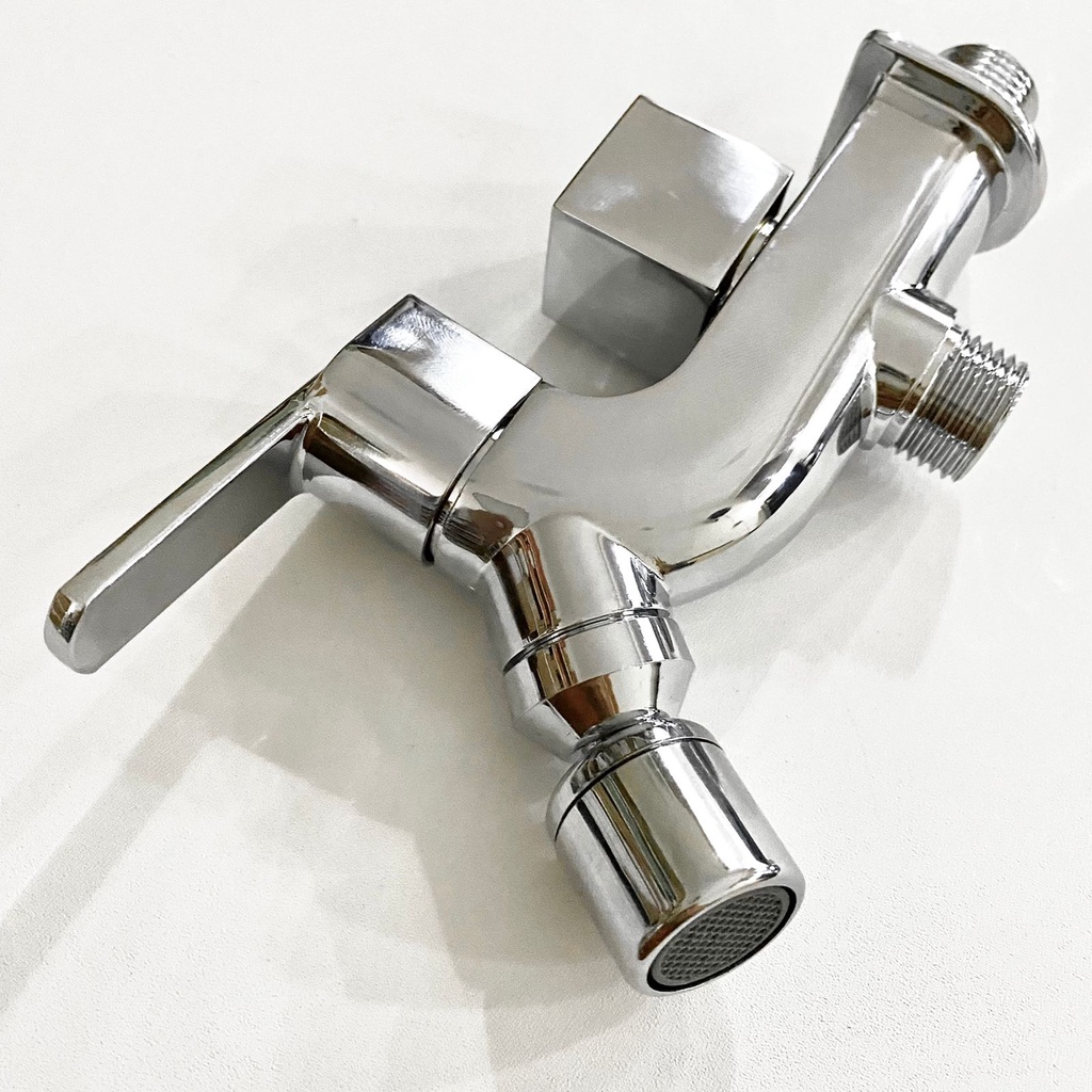 Kran Cabang Putar Kombinasi AF907-Keran air Shower Cabang  2 Double Faucet Bathroom Kotak Unik Minimalis