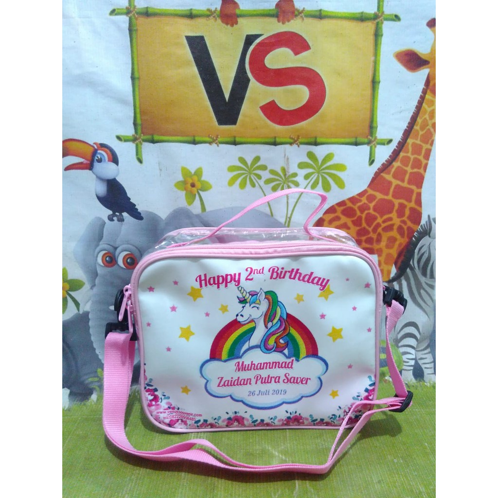 tas ultah resleting mika slempang goodiebag