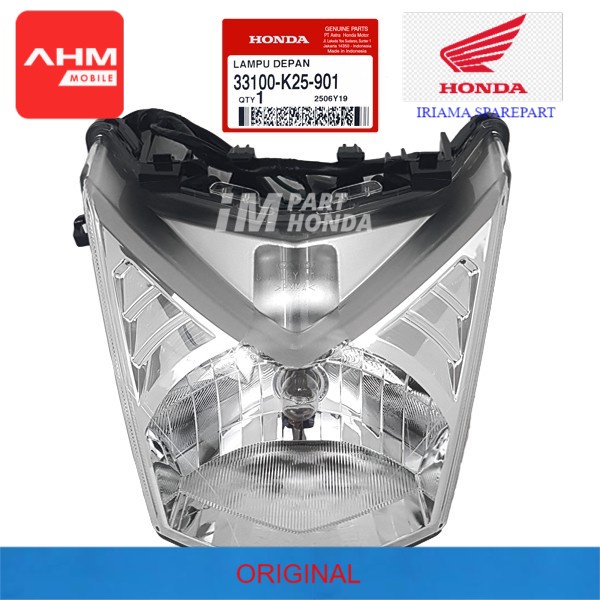 " 33100-K25-901 Reflektor Lampu Depan plus Bohlam Socket Beat Fi 2012 - 2014 Non eSP Stater Berisik"