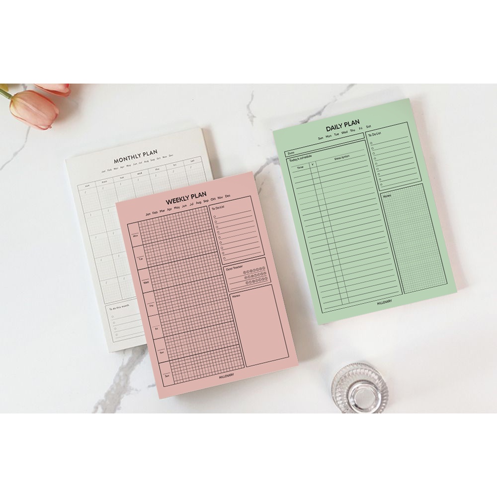 

[Millenary] Memopad 003 Schedule Notepad A5 isi 20 lembar