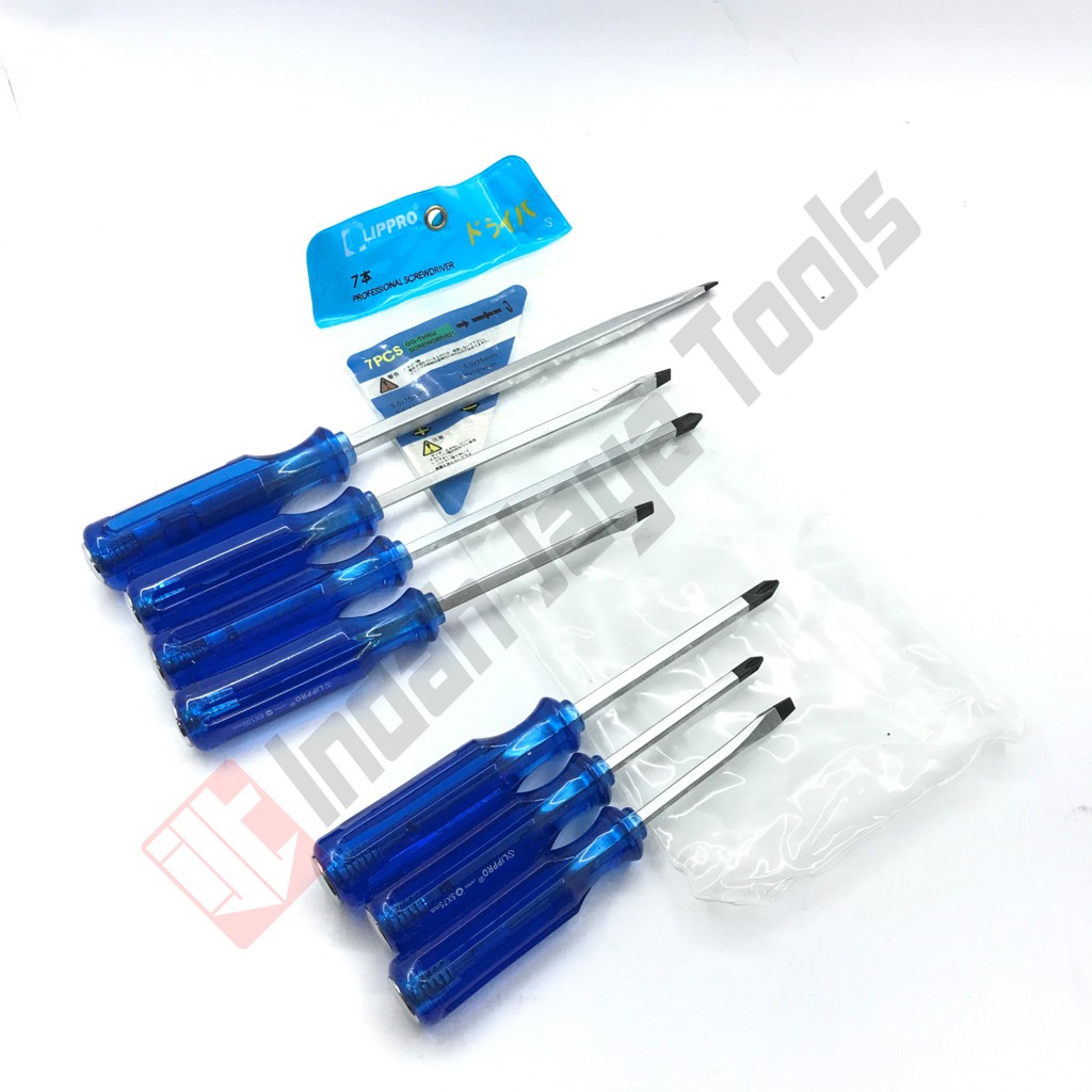 LIPPRO Professional Screwdriver 7 Pcs - Obeng Tembus Set 7 Pcs - Ketok Go Thru