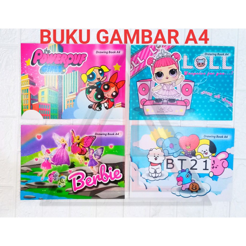 Buku gambar a4 karakter lol barbie tayo ben-10 dragon ball paw patrol karakter disney-MIX CEWEK