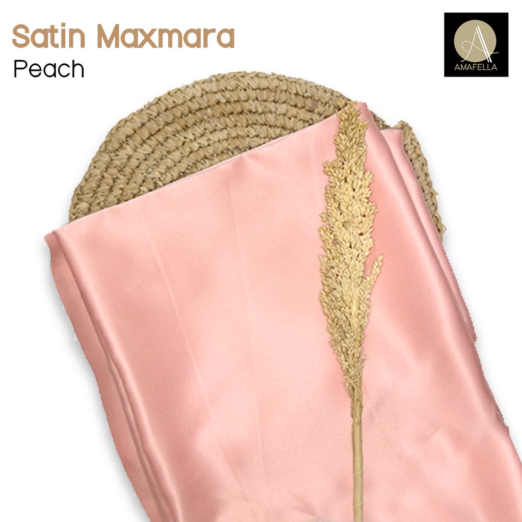 1/2 meter Kain Satin Maxmara / Sateen Velvet Premium Warna Peach