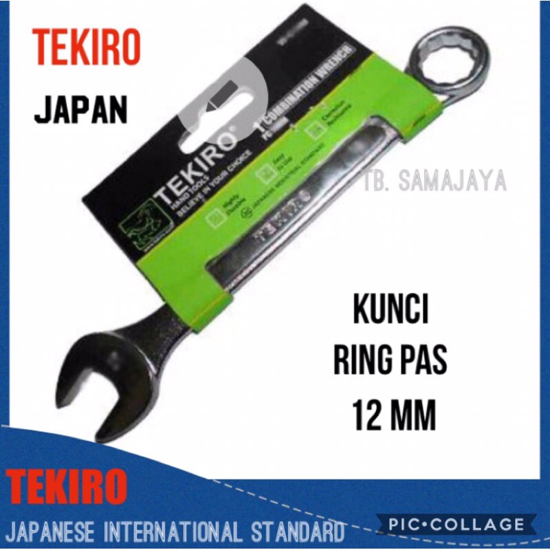 KUNCI RING PAS TEKIRO 12 mm . Japan COMBINATION WRENCH