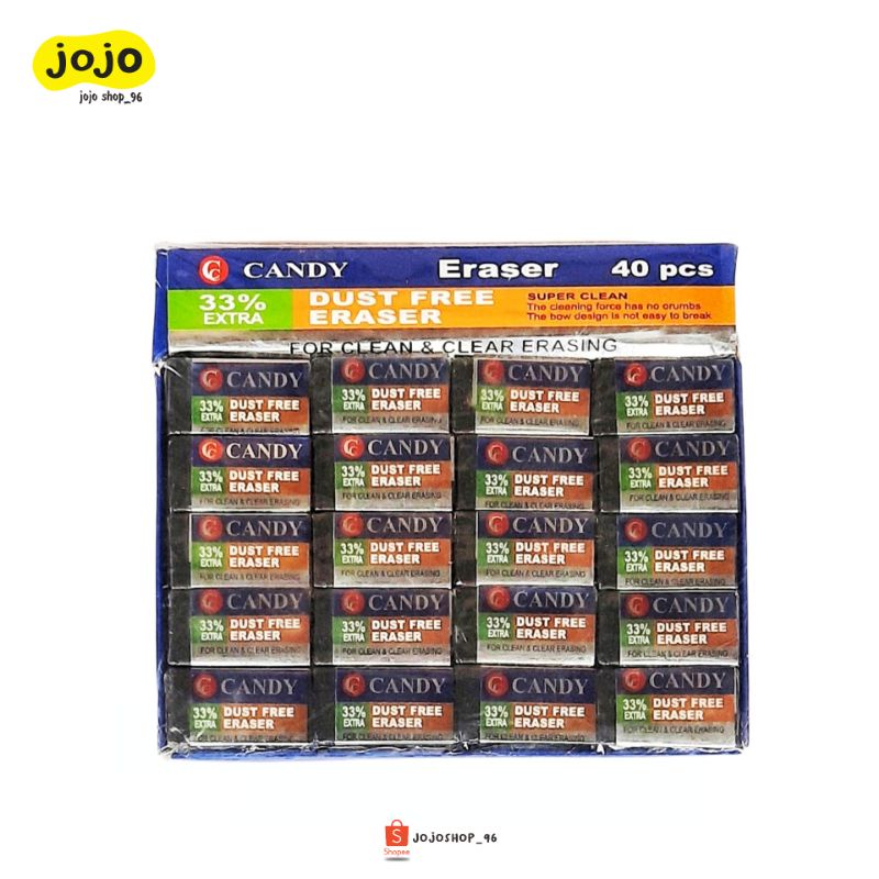 

Eraser | Penghapus | Setip CANDY CC-40PT Warna Hitam Ecer 5pcs