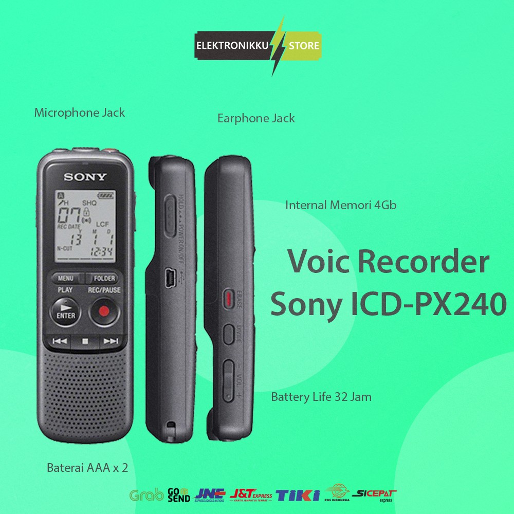 Alat Perekam Suara Sony ICD-PX240 Digital Voice Recorder