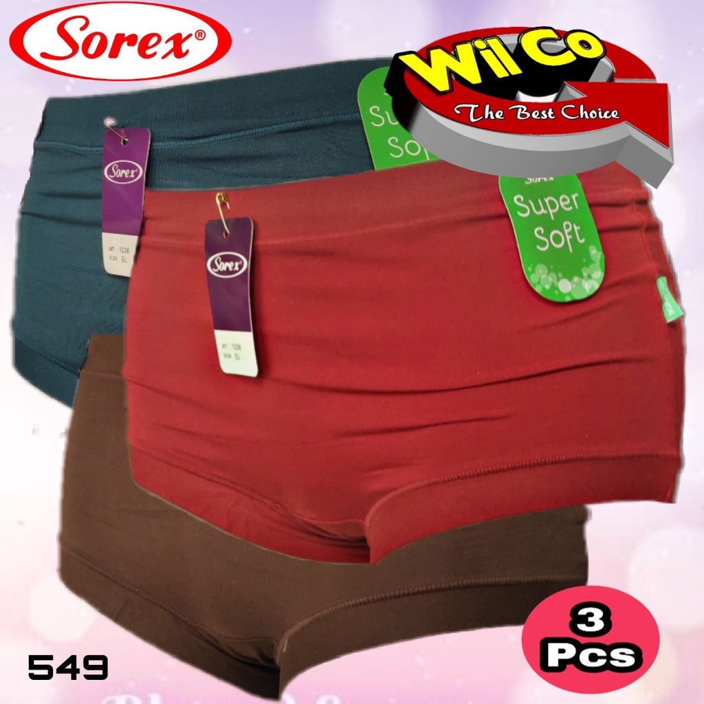 K549T - (HARGA PER 3 PCS) CELANA DALAM WANITA PAKAIAN WANITA PAKAIAN DALAM SOREX SIZE M - XXL MULTYCOLLOR