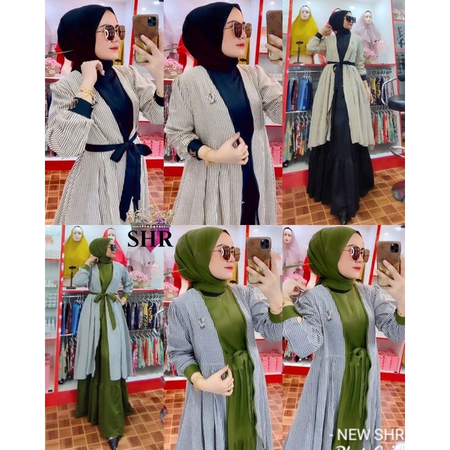 NEW  READY  SET LEKMONG OUTER 2IN1 SET WANITA ORI SHR TERBARU GOOD QUALITY