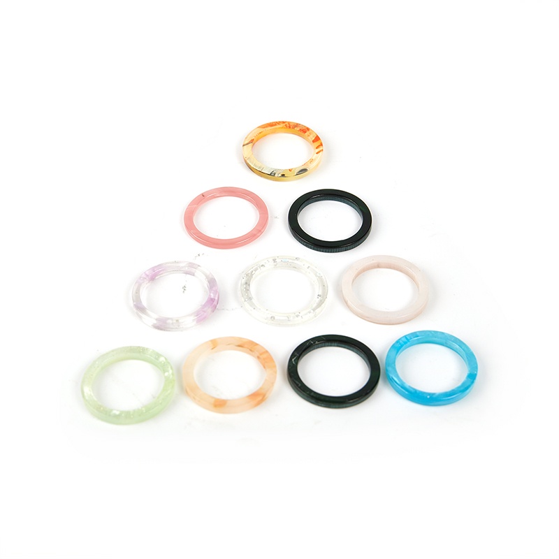 # Kaos T-Shirt Wanita Lengan Pendek Motif Print #10pcs / lot Cincin Resin Gaya Korea Untuk Wanita