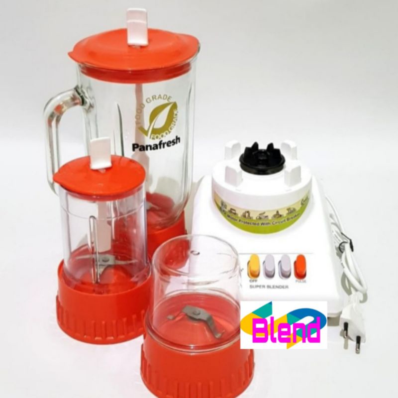 Panafresh Blender 3 in 1 -989- Gelas KACA Gilingan Bumbu Kering-Basah