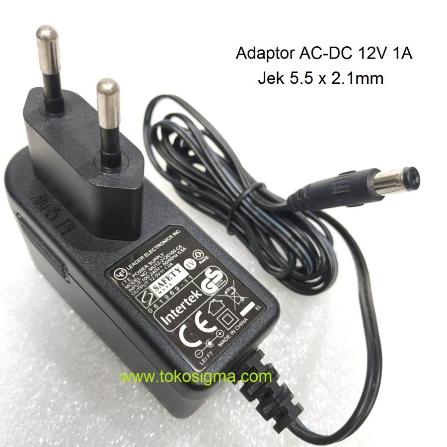 ADAPTOR DC 12V 1A jek 5.5 x 2.1mm