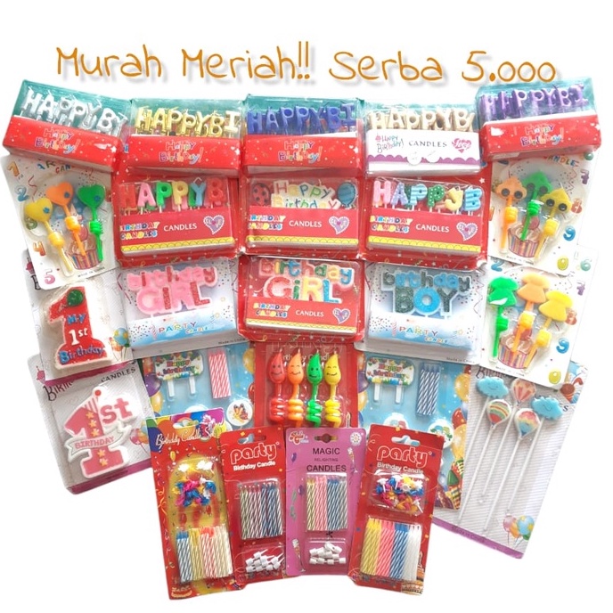 [SST] Lilin Murah/Lilin HAPPY BIRTHDAY/Lilin Lucu/Lilin Ulang Tahun/Lilin Magic/Lilin Spiral/Lilin A