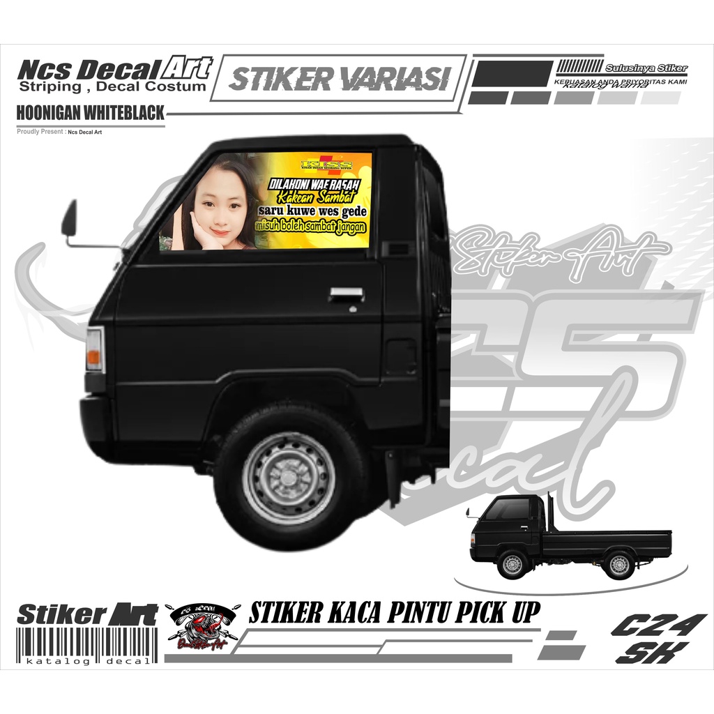 stiker decal one way L-300 costum stiker kaca mobil l300