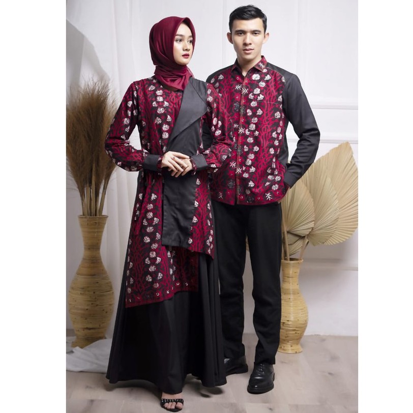 Couple Gamis dan Kemeja Batik Asli Jambi - Zallatra 25