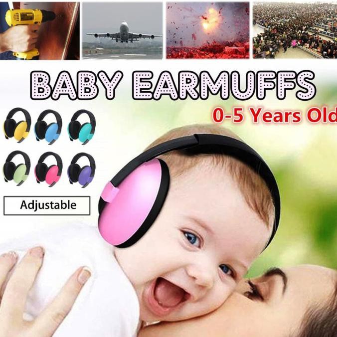 Baby Earmuffs Noise Reduction Anak Peredam Suara Pesawat Earmuff Penutup Telinga Bayi