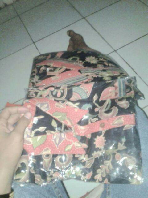 Qnunbatik Batik Keluarga/family Gamis Muslim Krisdayanti (kd) Gentong Hitam