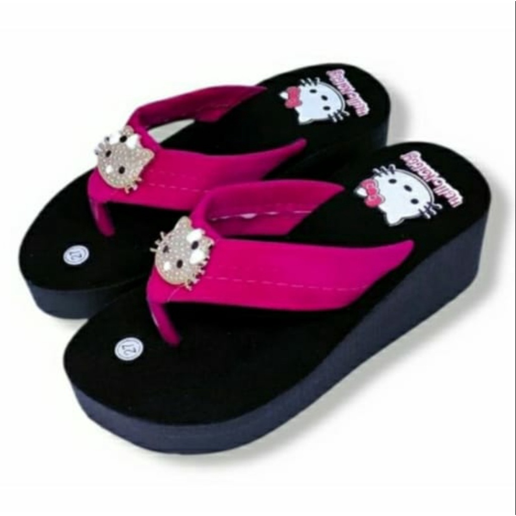 Sandal Wedges Anak2 Masakini Motif Hello Kitty