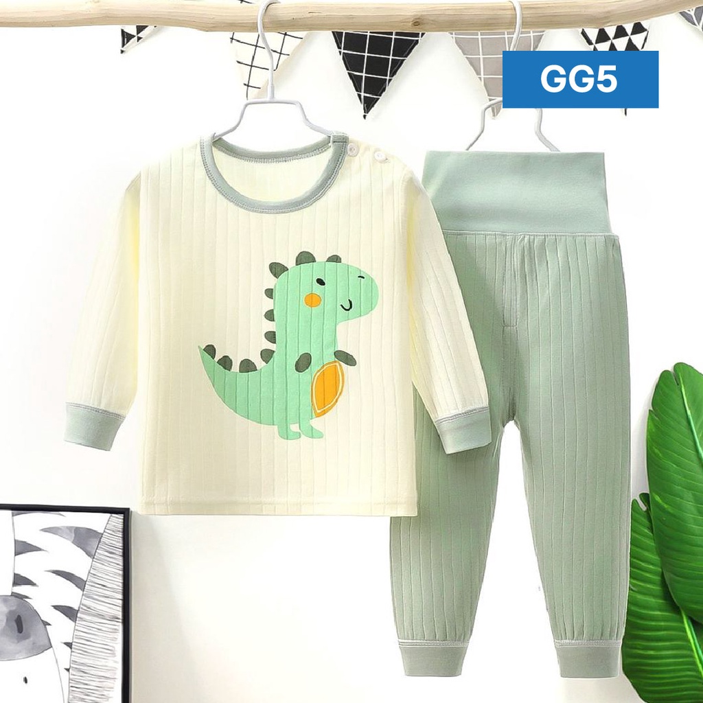 LAPAGO - Baju Tidur Piyama Anak Laki laki Perempuan Setelan Import Lembut 1-4 Thn Type GG