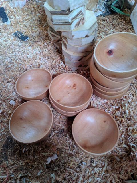 MANGKOK KAYU MAHONI / Wooden Bowl/ Mangkuk Kayu D16cm