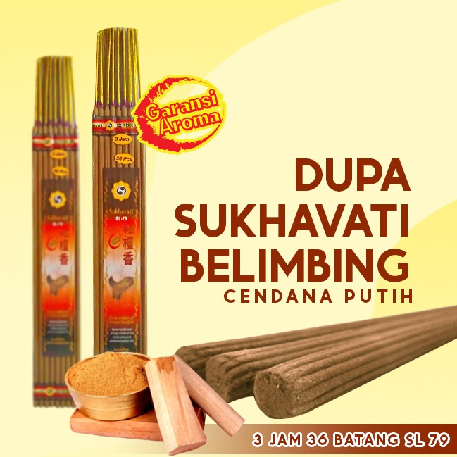 Dupa/Hio Wangi Harum Sukhavati cendana 3 Jam 36 Batang putih