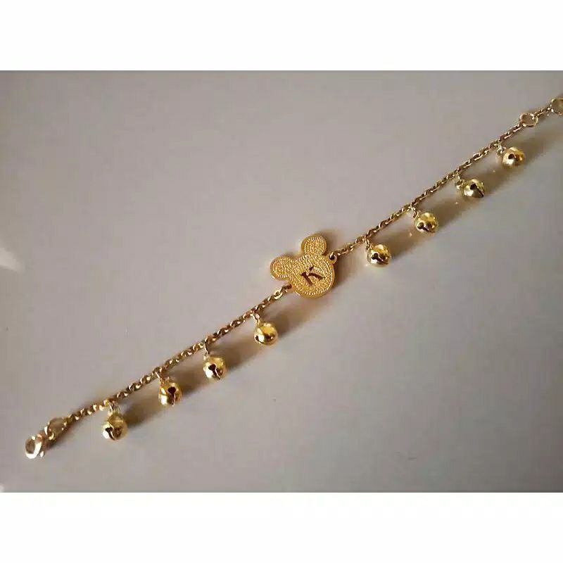 Gelang huruf inisial premium titanium ASLI / gelang nama / gelang wanita titanium anti karat / gelan