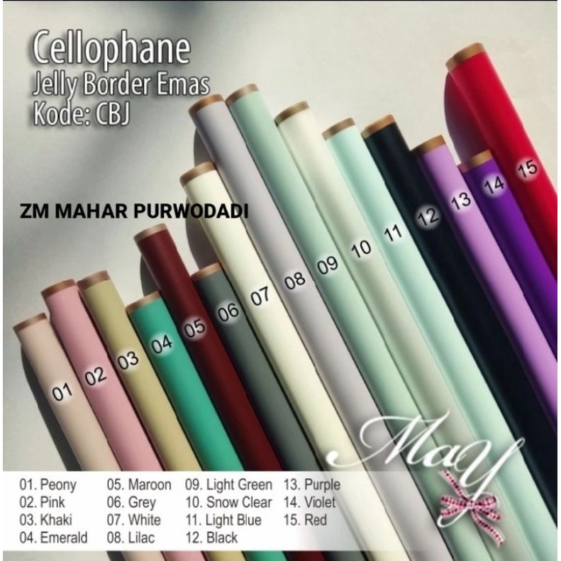 

GOLD LINE FLOWER WRAPPING COLOR TRANSPARENT CELLOPHANE KERTAS BUNGA