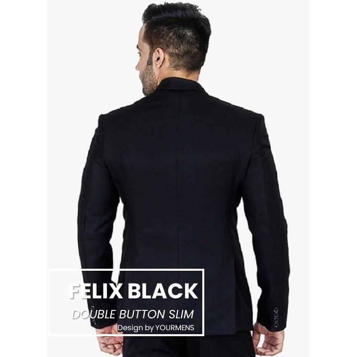 JAS NIKAH RESMI WARNA HITAM FELIX CASUAL BLACK NIKAYU BAHAN HIGH TWIST