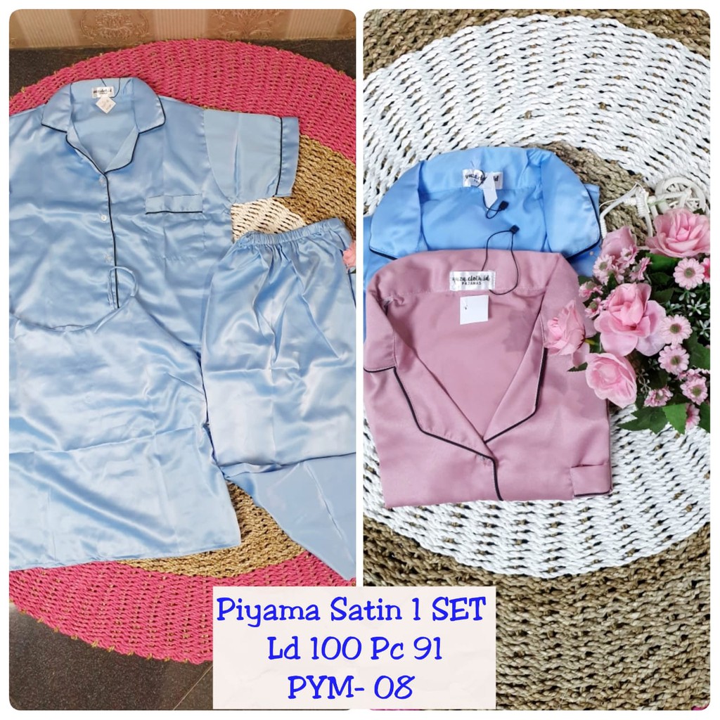 PIYAMA SATIN POLOS | PIYAMA SATIN | PIYAMA MURAH | BAJU TIDUR MURAH | BAJU TIDUR CEWEK | BAJU TIDUR