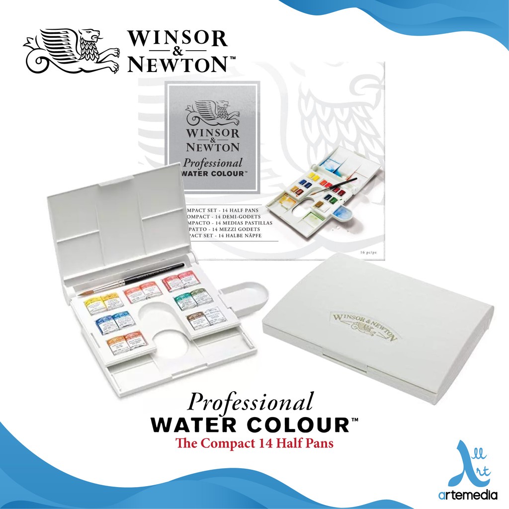 

Winsor & Newton Professional Watercolor 14 Half Pan Compact Box Cat Air