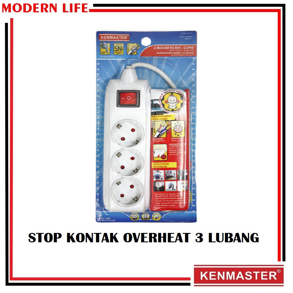 Kenmaster Stop Kontak Overheat SNI - 3 LUBANG