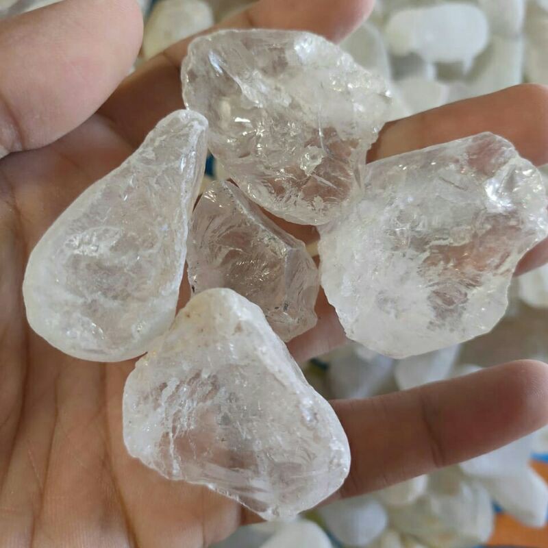 Batu Kecubung Air - Es / Kinyang / ice Quartz ( Rough / Bahan Batu Akik - bukan bacan berlian )