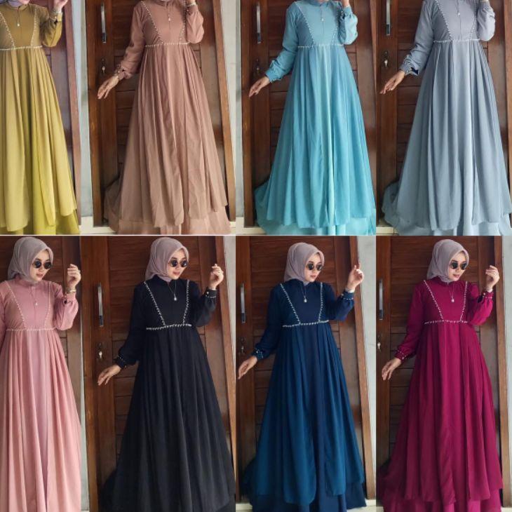 Menarik Nabila dress vol.2 ALHAYA /Gamis pesta/gamis terbaru/gamis ceruty armani/gamis polos/gamis a
