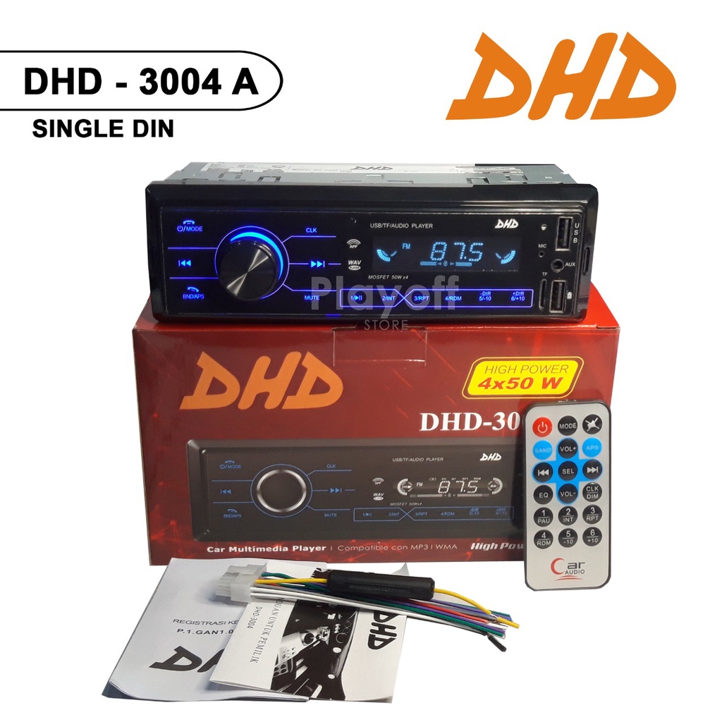 Head Unit Single Din Mp3 Bluetooth Tape Mobil DHD-3004 A/B