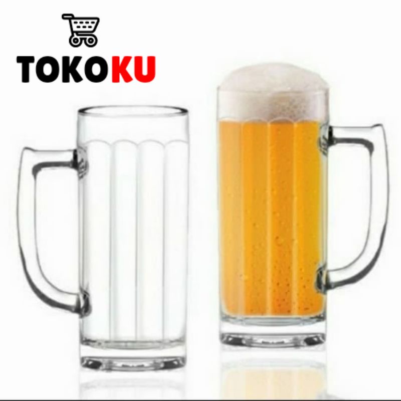 isi 6 GELAS CITINOVA MONACO 380 ML/GELAS BIR GAGANG/GELAS BIR JUMBO BESAR