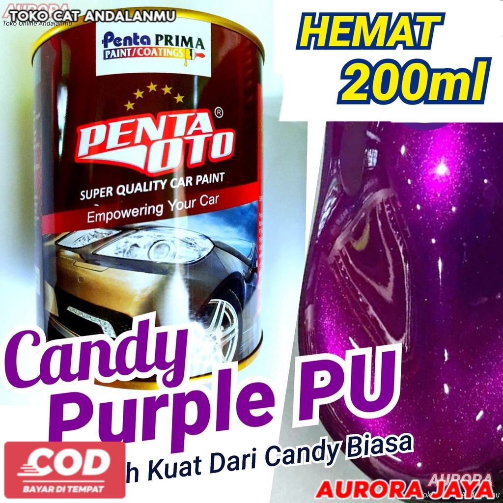 Cat Candy Tone Merah PU Penta Oto 200 gram Candytone Transparan Candy Red Mera Cat Motor Mobil 200 m