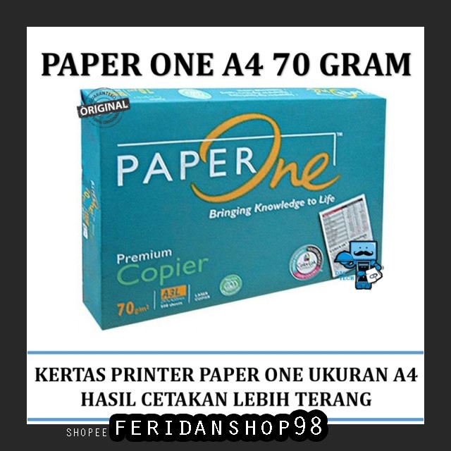 

FS1065 KERTAS PRINT & FOTOCOPY KERTAS A4 HVS ATK PAPER ONE 70 GRAM HVS A4 PAPER 500 LEMBAR BY FERIDA