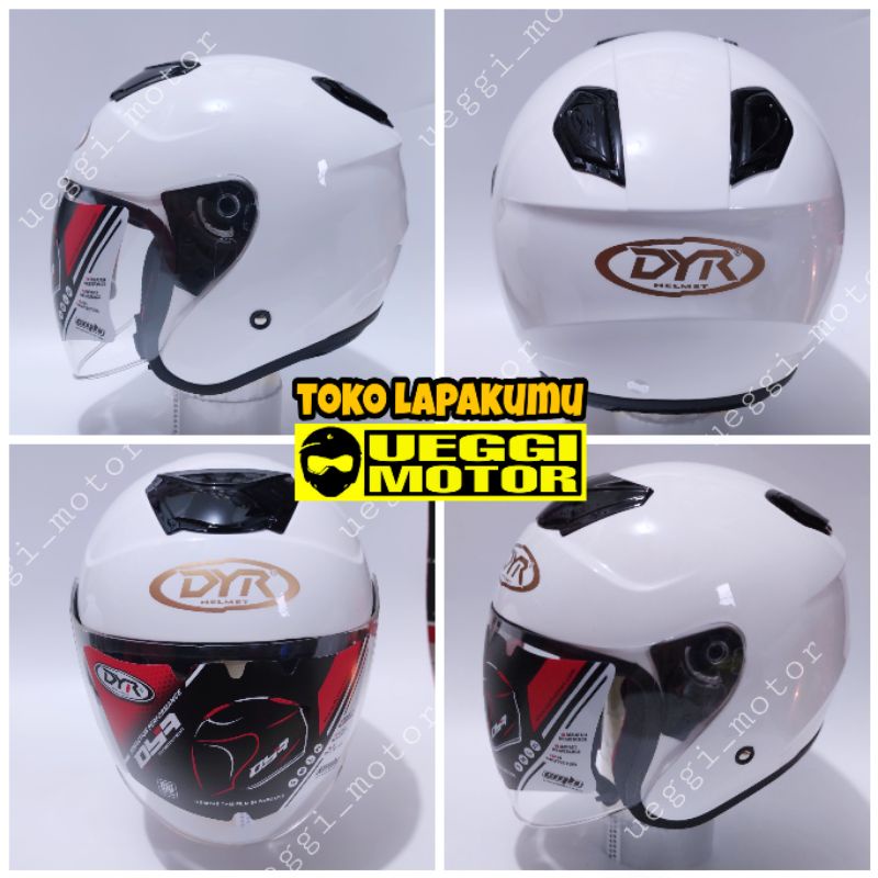 Helm Dyr Model Kyoto Paket Ganteng-Putih standar polos