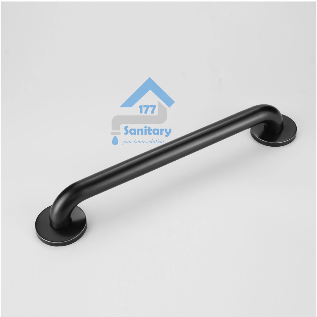 Gagang Bathtub stainless 40 cm HITAM 40HT- Grip grib grab bar Handle pintu kamar pegangan pipa 1inch /R4