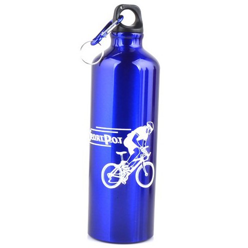 MPro Botol Minum Sepeda 750ml Aluminium Olahraga 30A12 TaffSPORT TREK H2GO Plus Karabiner