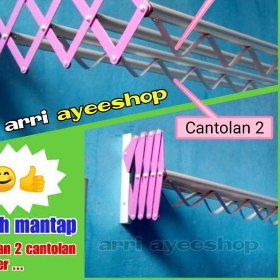 Serbu Jemuran dinding lipat 2 meter dengan cantolan hanger,gantungan baju besar,jumbo 200cm[PUSAT]
