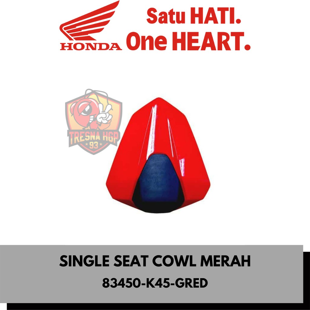 83450-K45-GRED SINGLE SEAT WARNA MERAH CBR 150R K45G ORIGINAL | SINGLE SEAT COWL RED 83450K45GRED