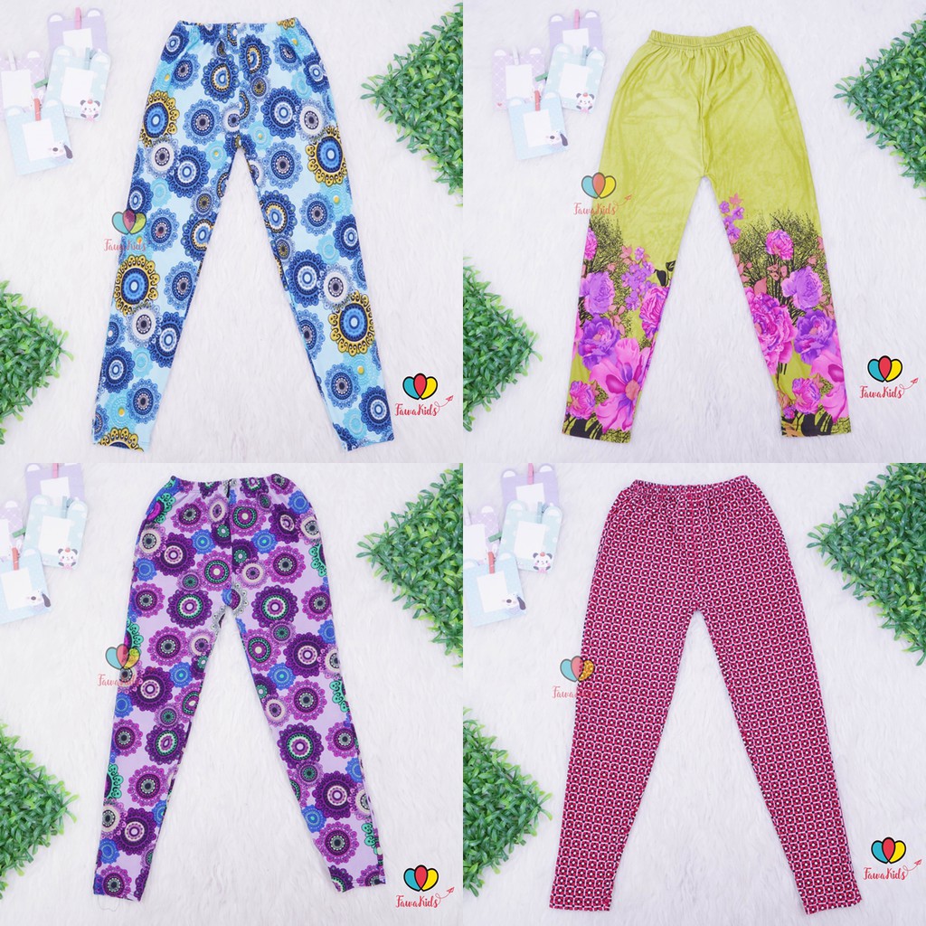 Legging Motif uk Remaja Tanggung fit to M / Celana Leging Motif Panjang Ketat Wanita Perempuan Adem