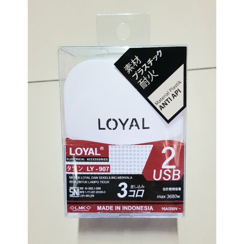 Loyal Steker 3Lubang + 2USB + Lampu indokator LY907