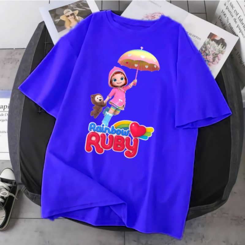 kaos baju anak anak  Ruby rainbow bahan premium