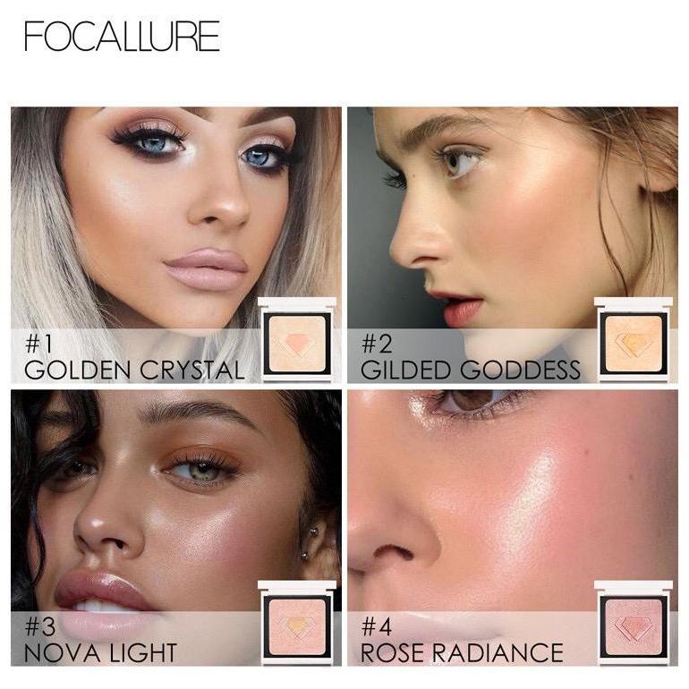 Focallure Diamond Glow Highlighter Powder Glitter FA81 Highlighter Mencerahkan Wajah - 04 Rose Radiance