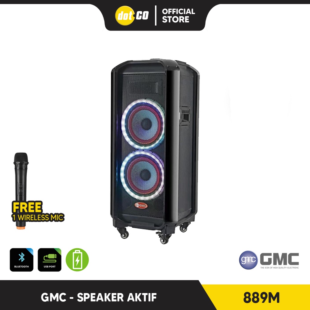 SPEAKER GMC 889M MULTIMEDIA BLUETOOTH + FREE WIRELESS MIC | TERMURAH + GRATIS ONGKIR*