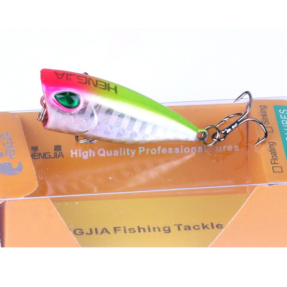 HENGJIA 1PCS 4CM/3.3G  Micro Fishing Lure Mini Topwater Popper Casting Triple Hook Retail Box