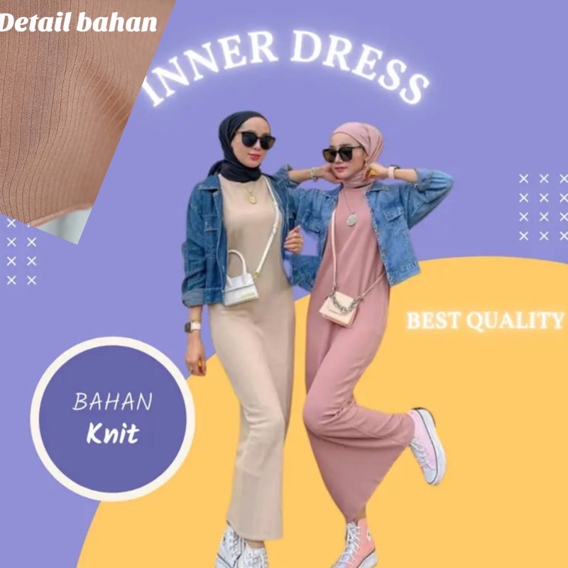 Tq88indonesia Fashion Baju Dalaman Maxi Wanita / FINELY APRIL KNIT INNER SPAN DRESS Panjang / Ootd